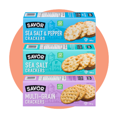 Image of Sea Salt & Pepper Crackers, Sea Salt Crackers, Multi-Grain Crackers, and Original Crackers