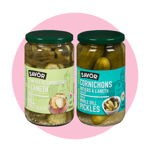 Image of Organic Sliced Dill Pickles and Organic Whole Dill Pickles