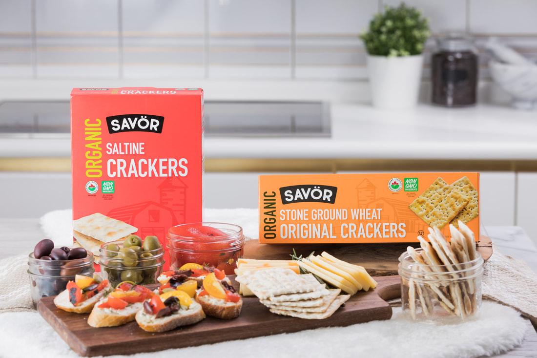 Clean & simple ingredients like our crackers for a charcuterie board.